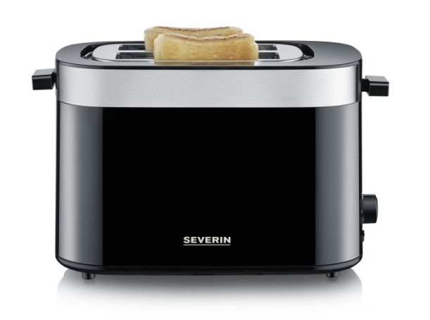 Toaster AT9264 Severin schwarz Edelstahlstreifen