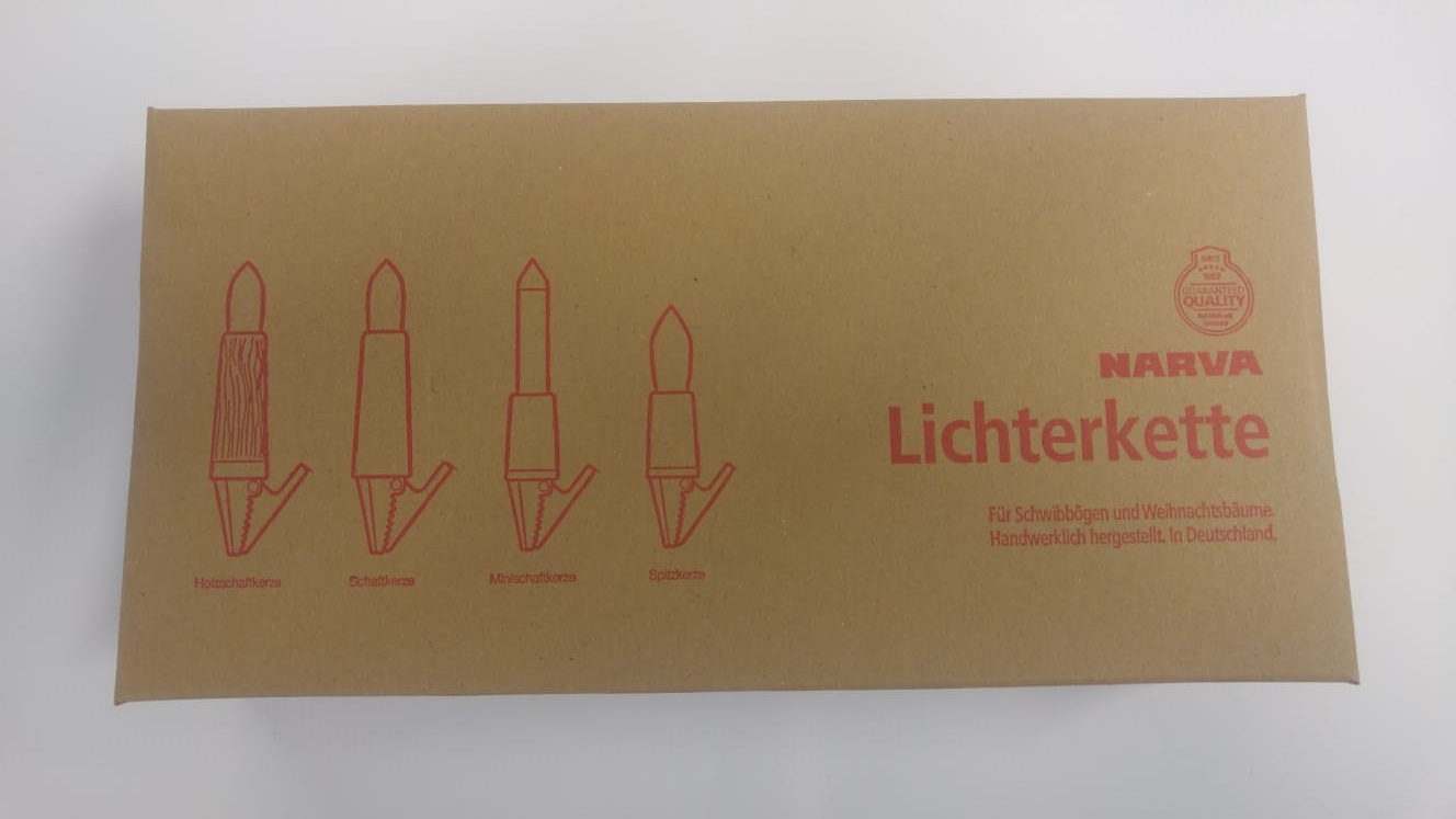 Schwibbogenkette 10 Spitzkerzen 96631, 12cm Kerzenabstand transparent