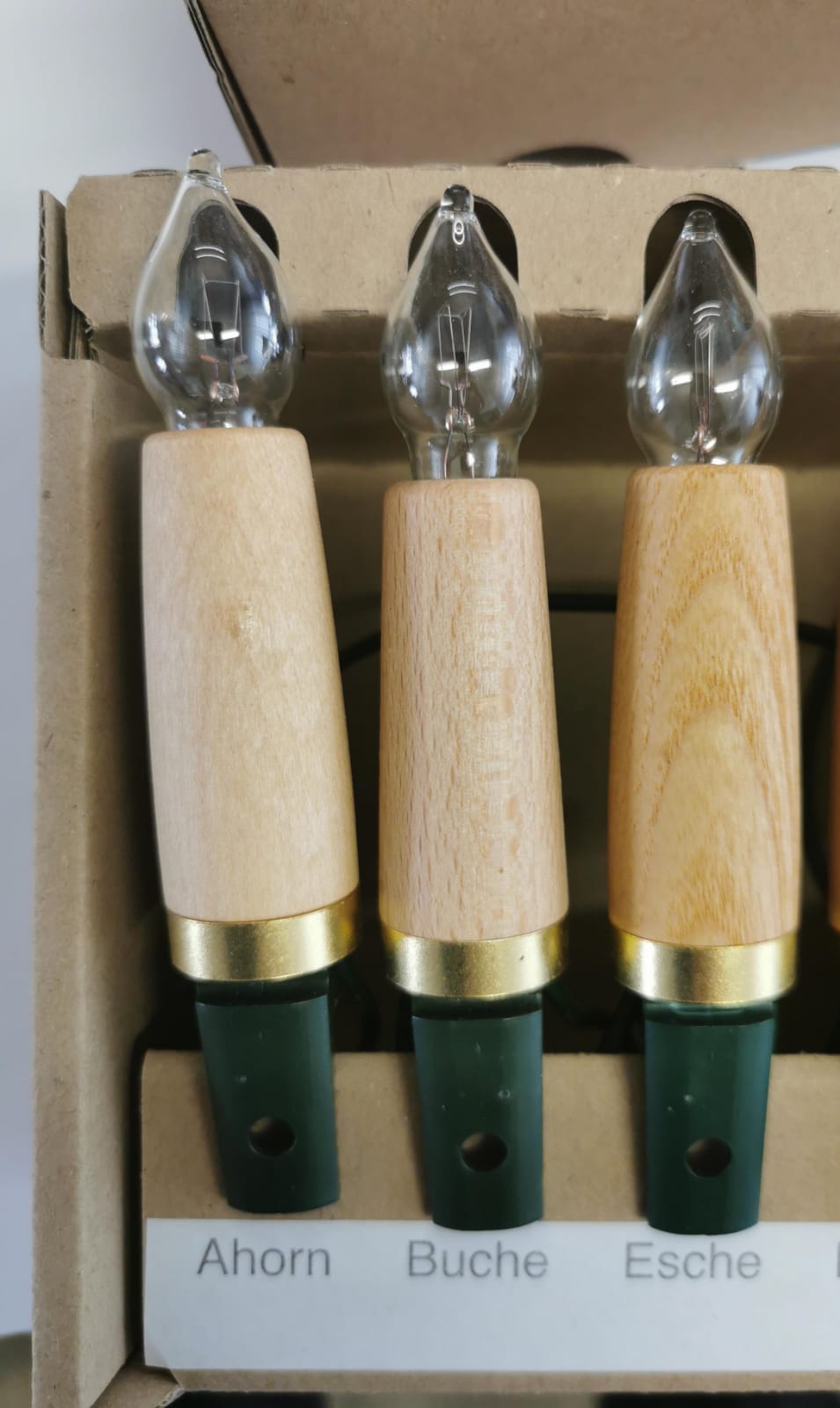 Holzschaft Schwibbogenkette mit 7 Spitzkerzen,Esche