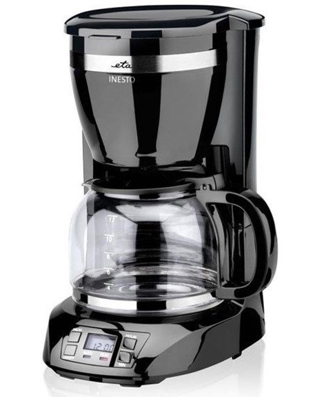 Kaffeemaschine INESTO Glas schwarz 12 Tassen Omega