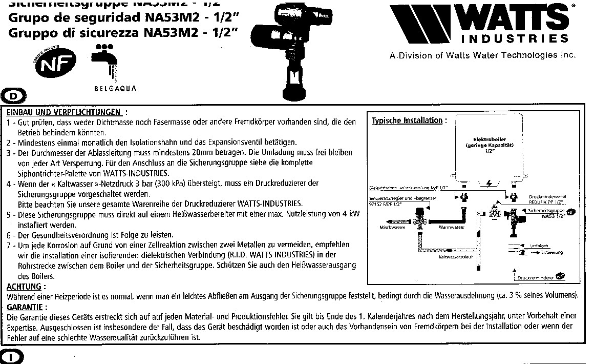 Sicherheitsventil 571401 Ariston NA53